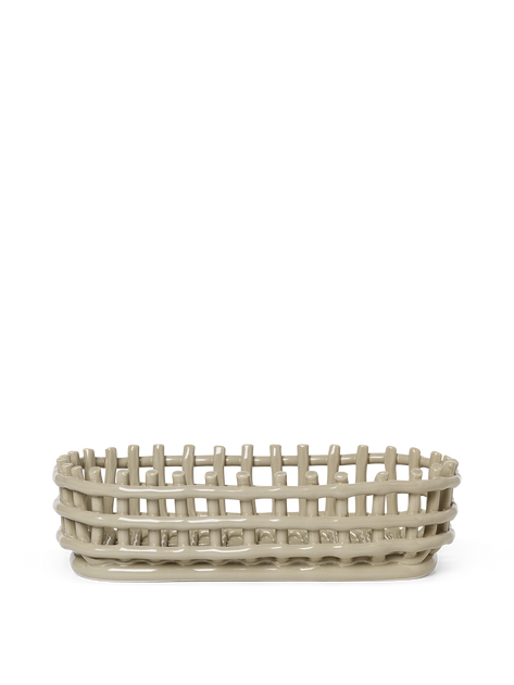 Ceramic Basket - Oval in Cashmere by ferm LIVING