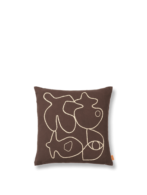 Figure Cushion – Brown/Sand | Abstract cover | ferm LIVING
