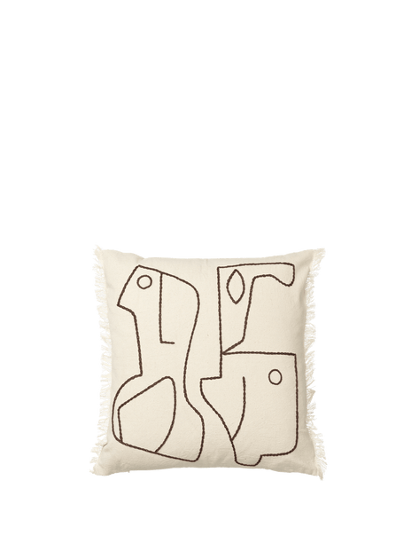 Figure Cushion – Off-white/Brown | Abstract cover | ferm LIVING