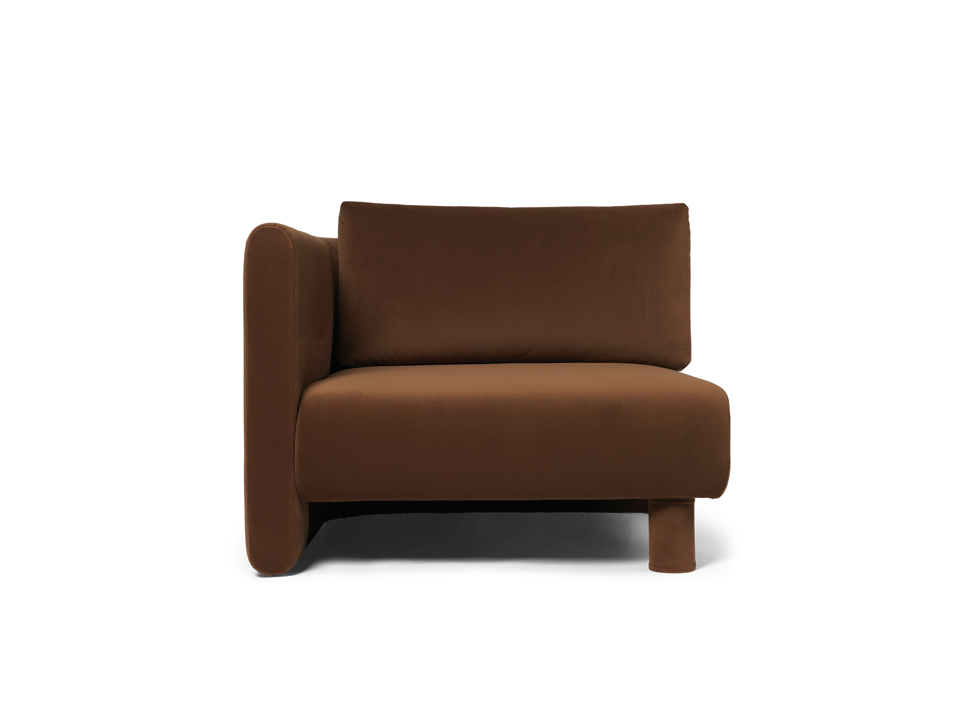 Dase Sofa Armrest Left - Rich Velvet - Soft Brown