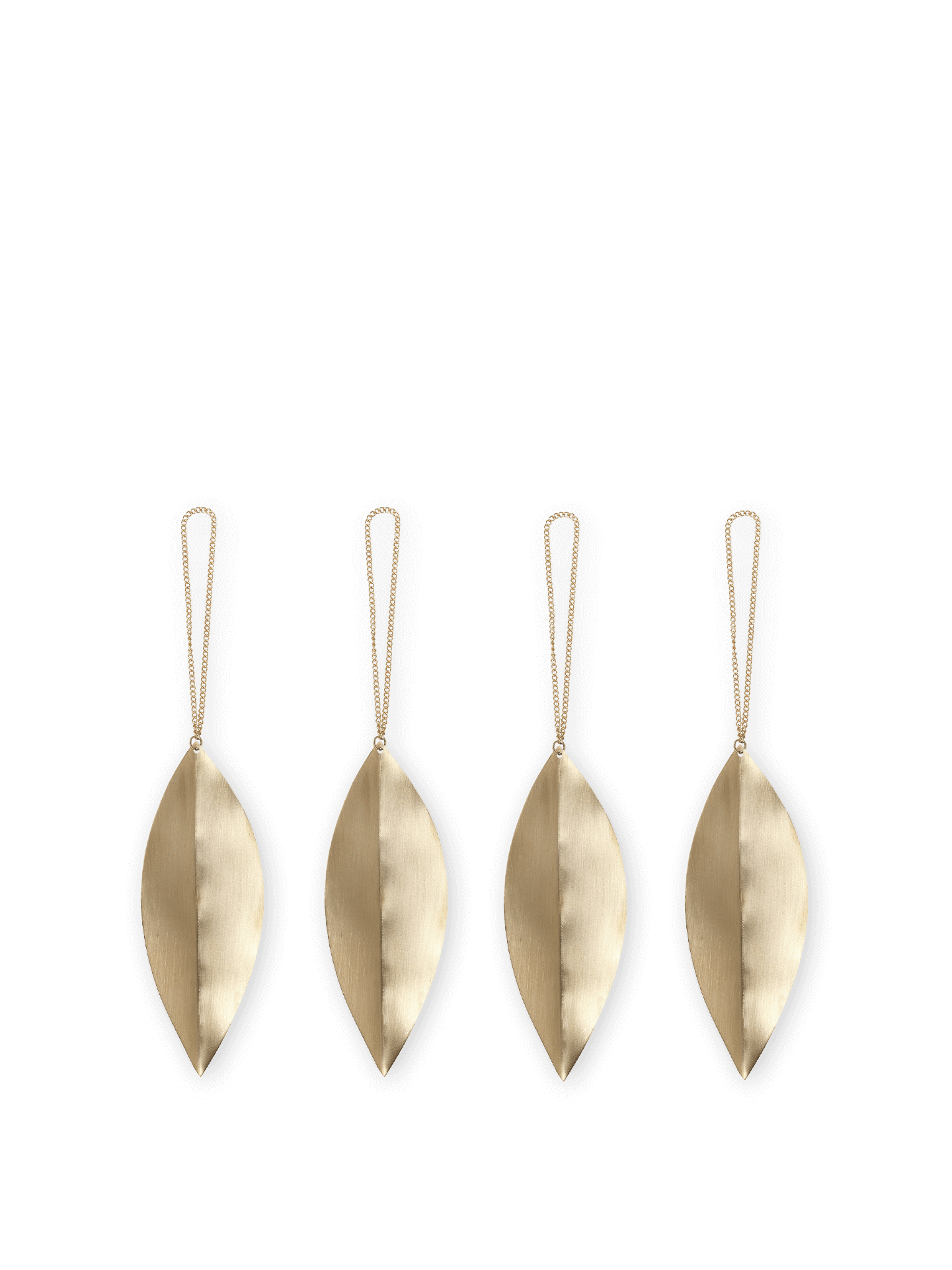 Leaf Ornaments - Set of 4 - Brass