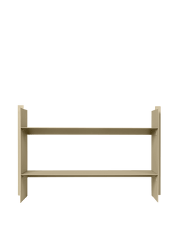 Lager Low Rack in kasjmier met twee open planken