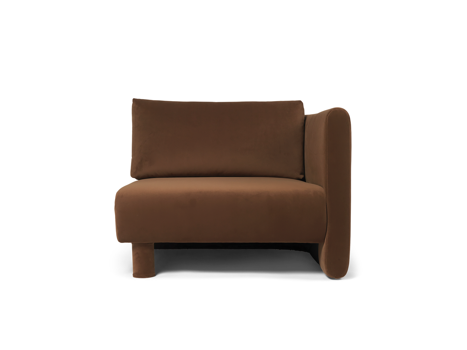 Dase Sofa Armrest Right - Rich Velvet - Soft Brown