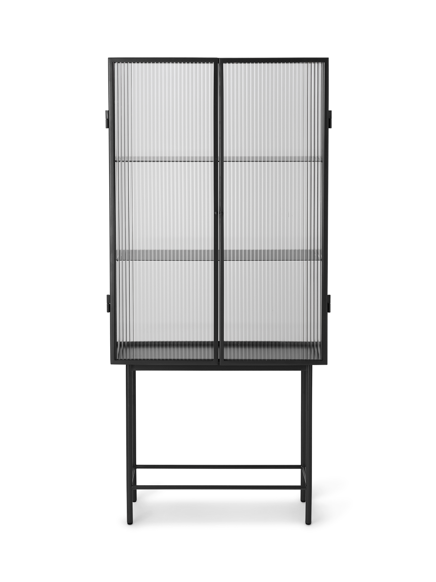 Haze Vitrine - Reeded Glass - Black