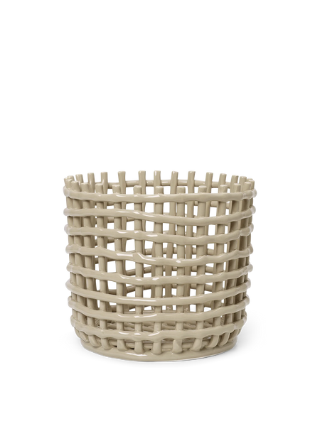 Ceramic Basket in Cashmere - Large by ferm LIVING