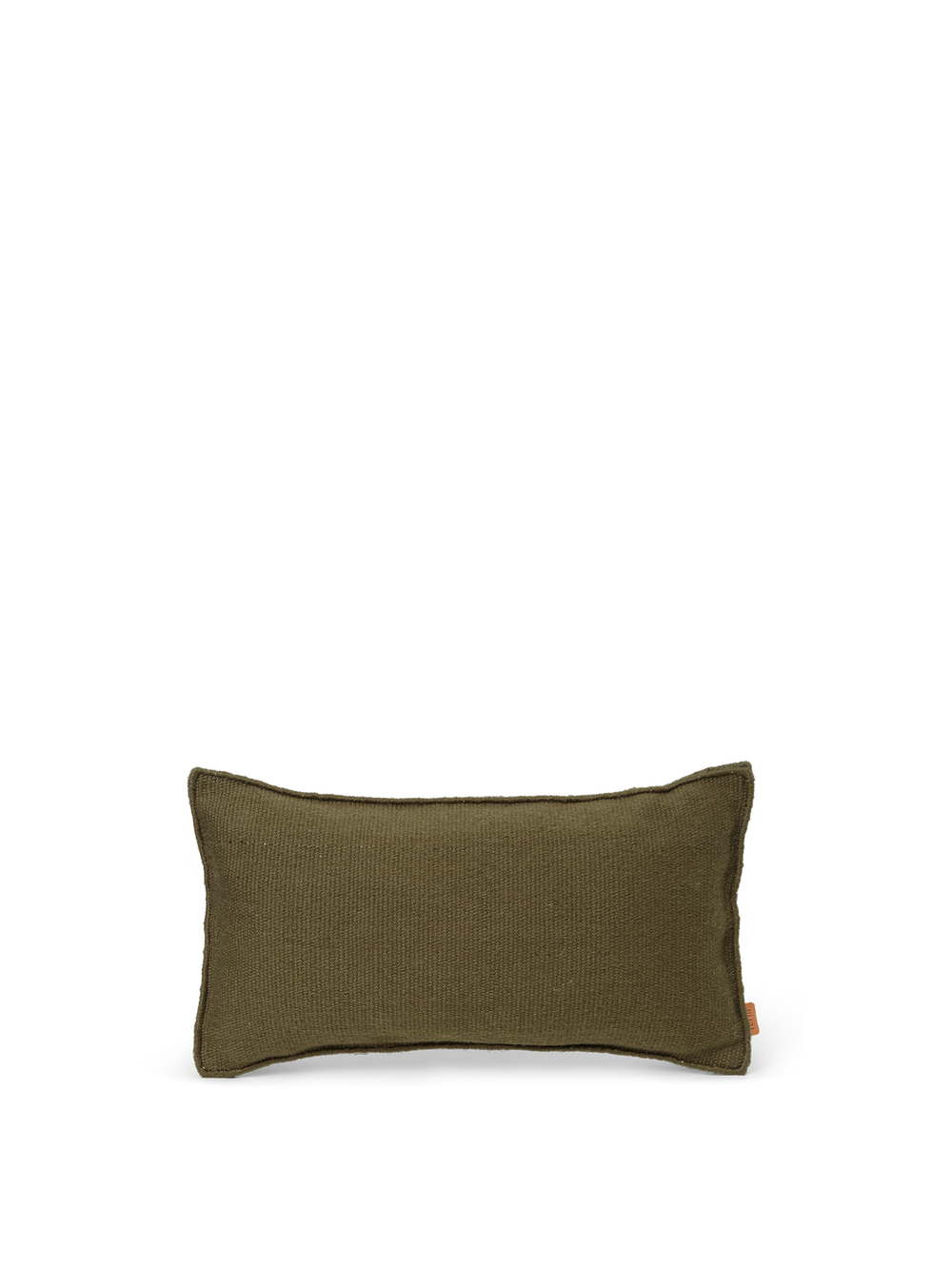 Desert Cushion in olive, rectangular with a woven texture