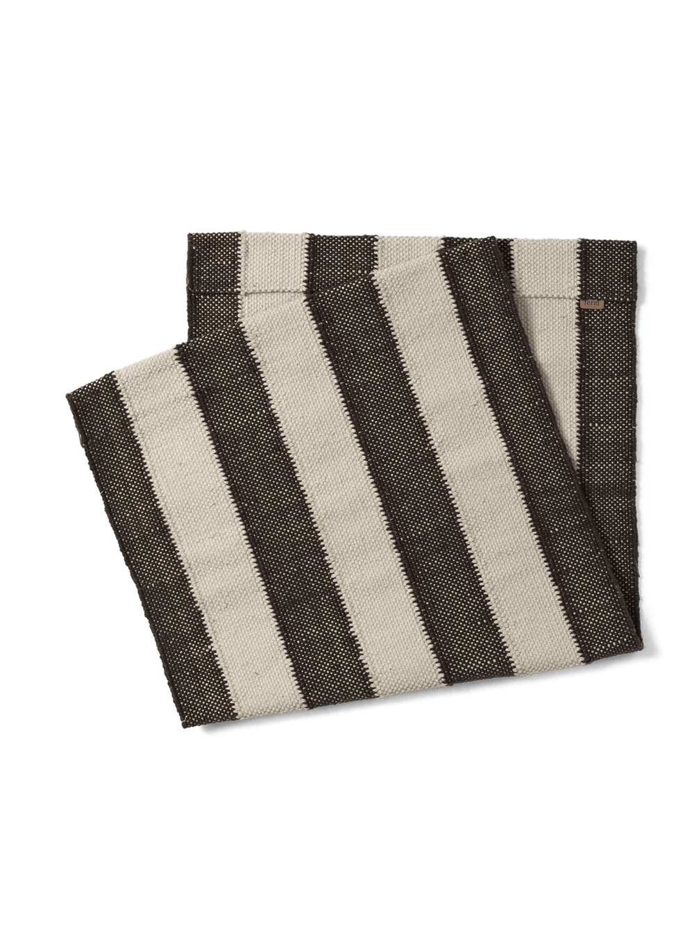Desert Lounge Seat in Off-White/Schokoladenbraun, zusammengefalteter gestreifter Sitzbezug aus Gewebe