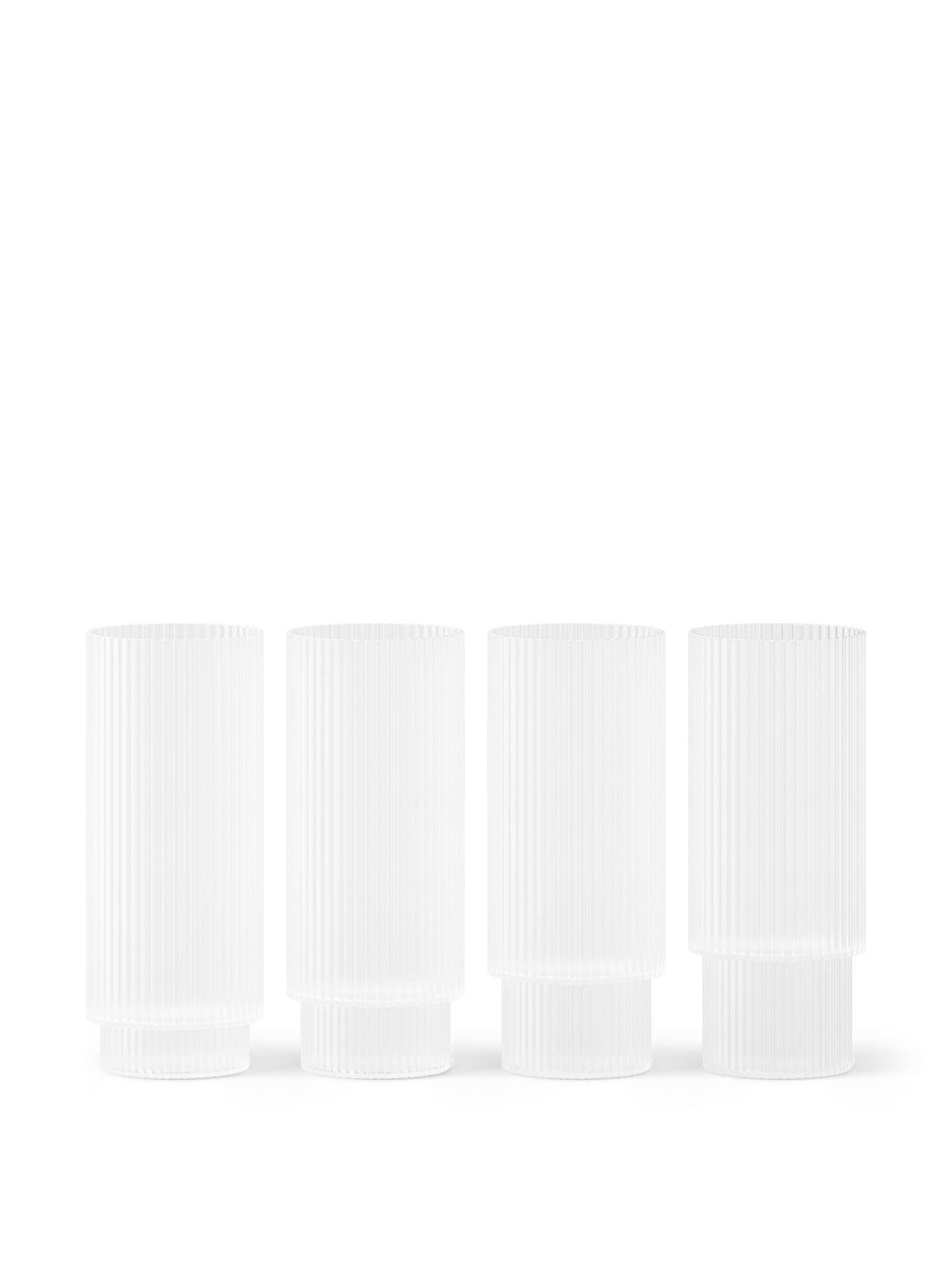 Ripple Long Drink Glasses - Set of 4 - Frosted