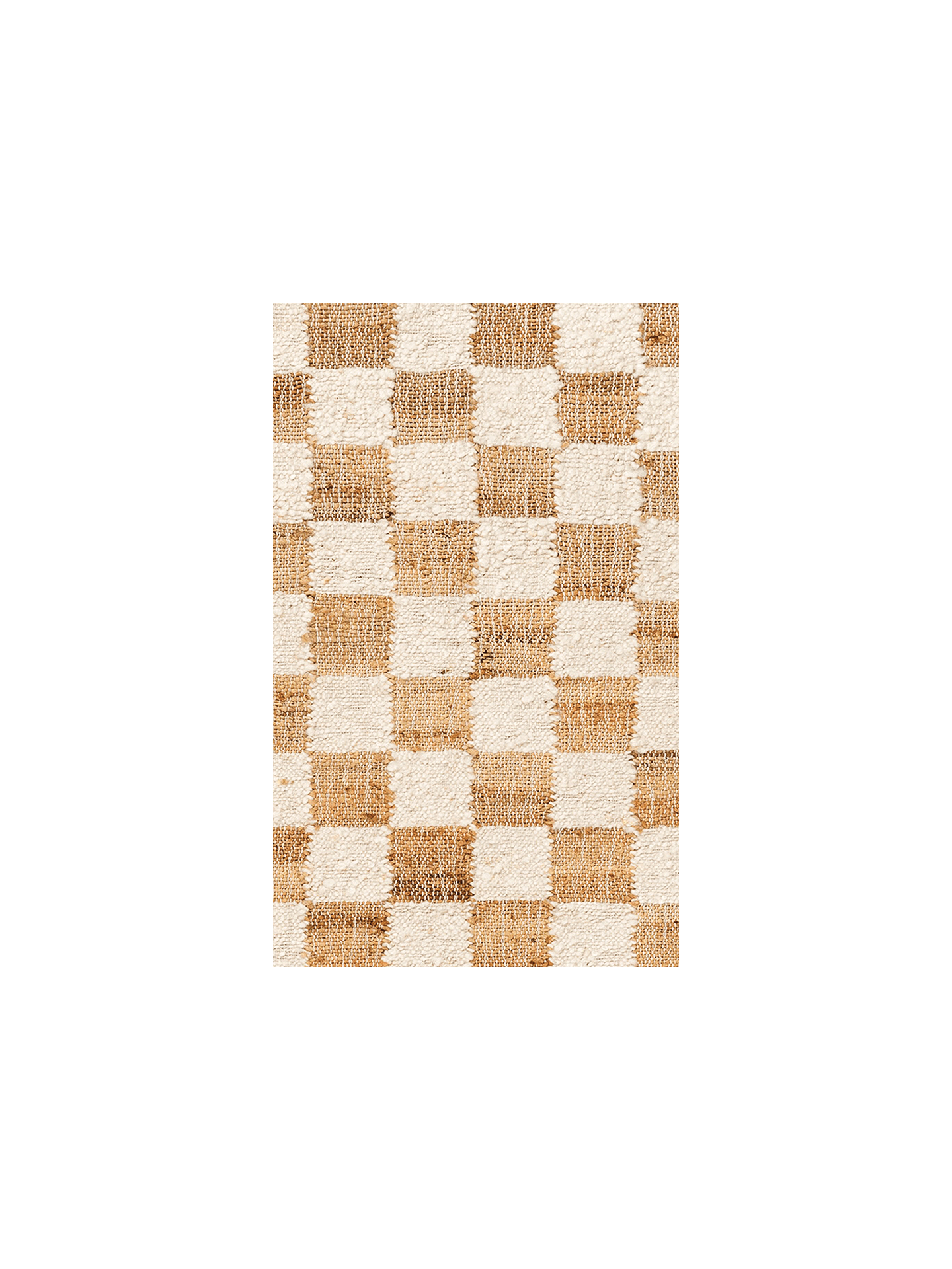 Rug Sample - Check Wool Jute - Off-white/Natural
