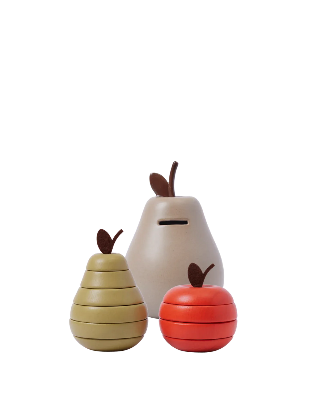 Pear Money Bank & Stacking Apple and Pear - Set of 2 - Gift Set