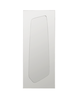 Folia Mirror in silver, large rectangular mirror with asymmetrical leaf-shaped inlay