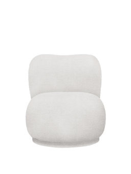 Rico Piccolo Lounge Chair en bouclé blanc cassé avec base pivotante