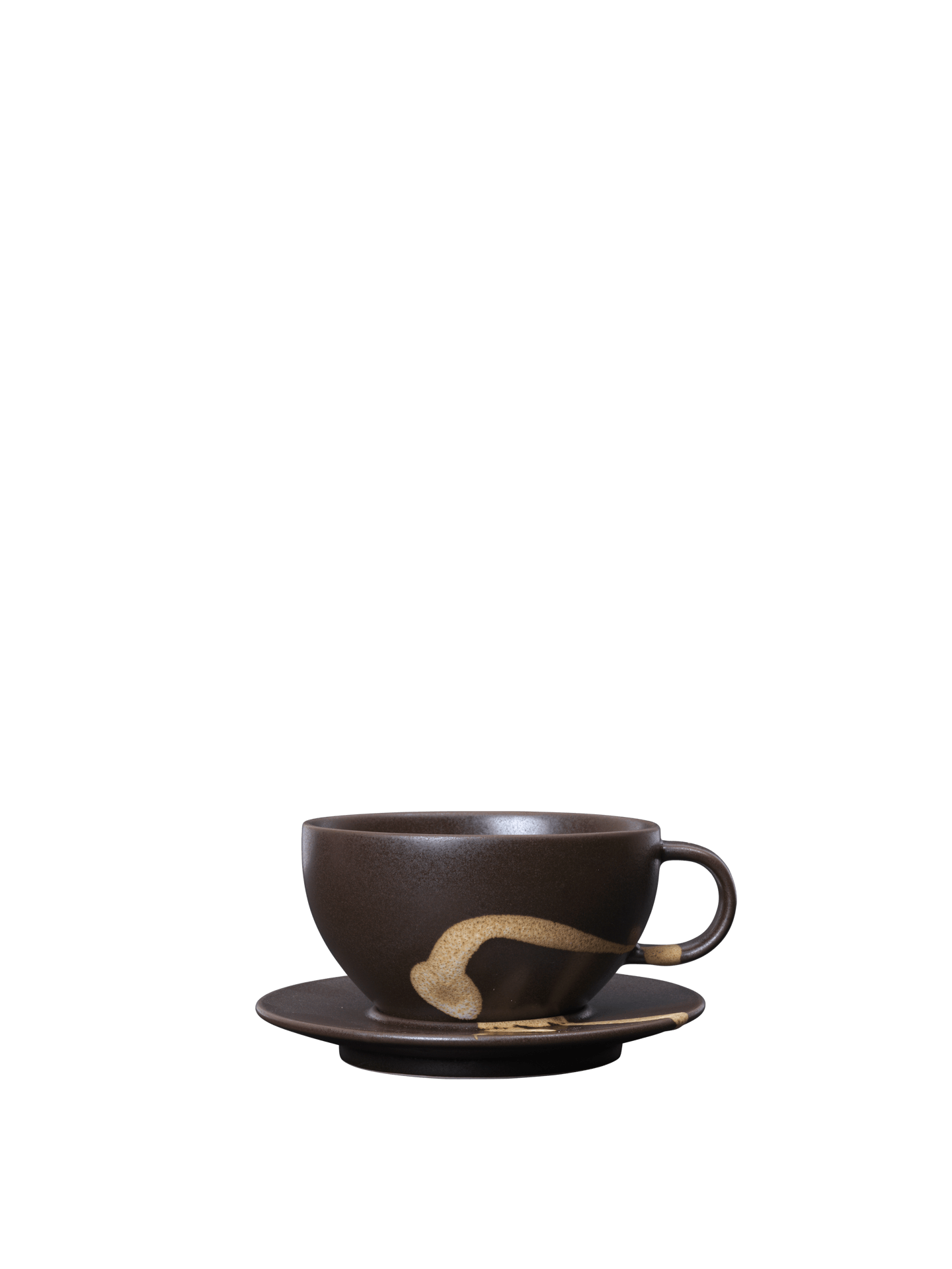 Koyo Cup with Saucer - Dark Brown/Buff