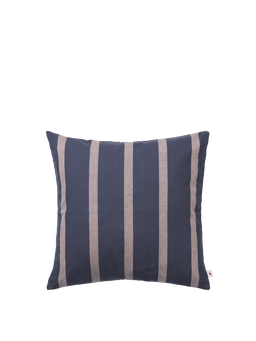 Strand Outdoor Cushion con rayas en azul índigo y pergamino