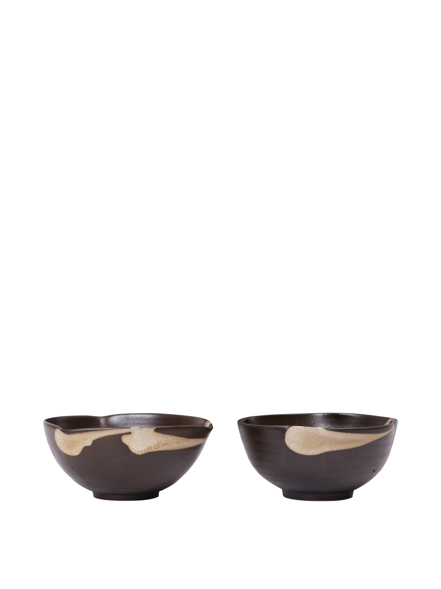 Koyo Bowls - Ø11.5 - Set of 2 - Dark Brown/Buff