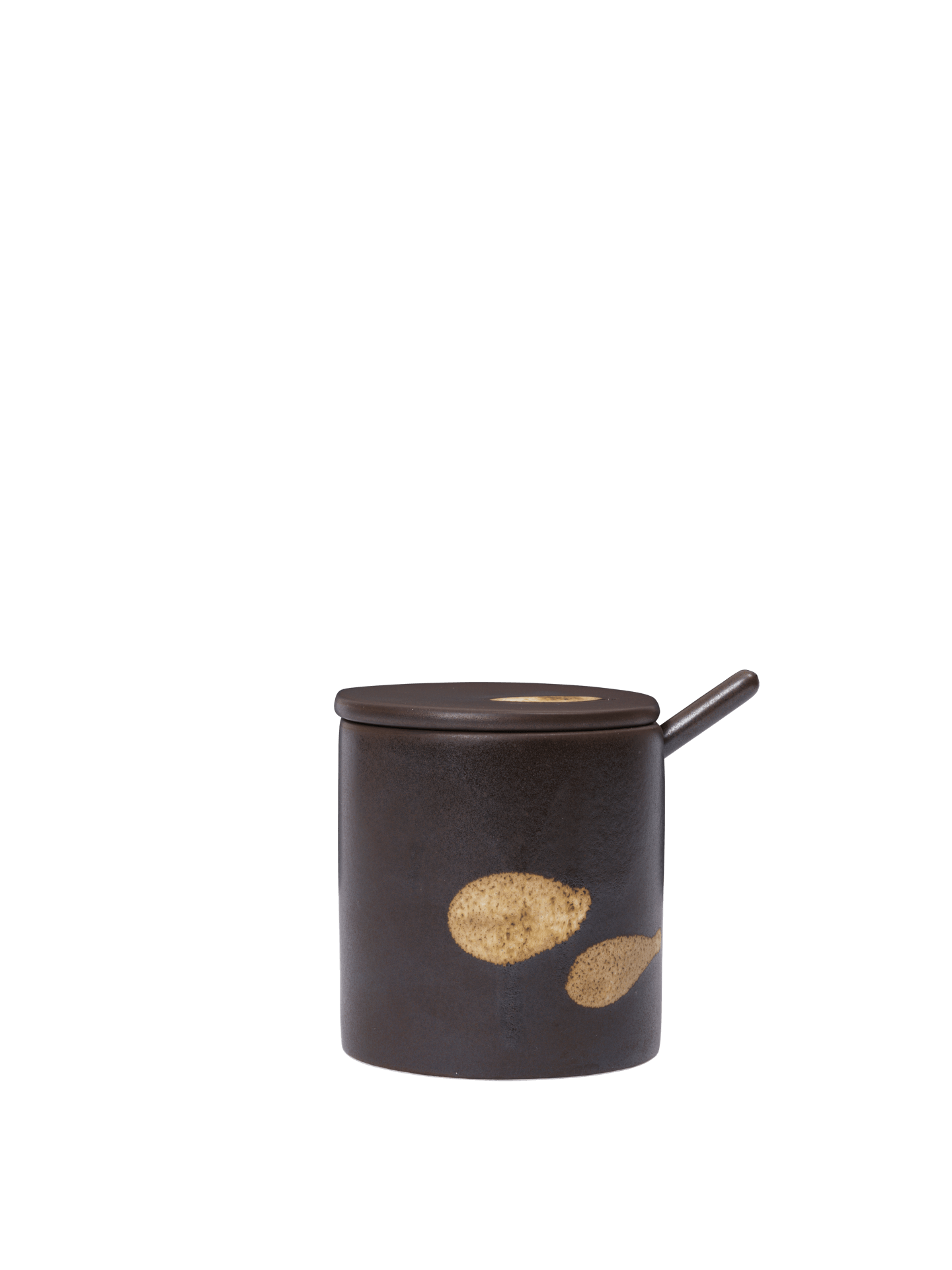 Koyo Jar with Spoon - Dark Brown/Buff