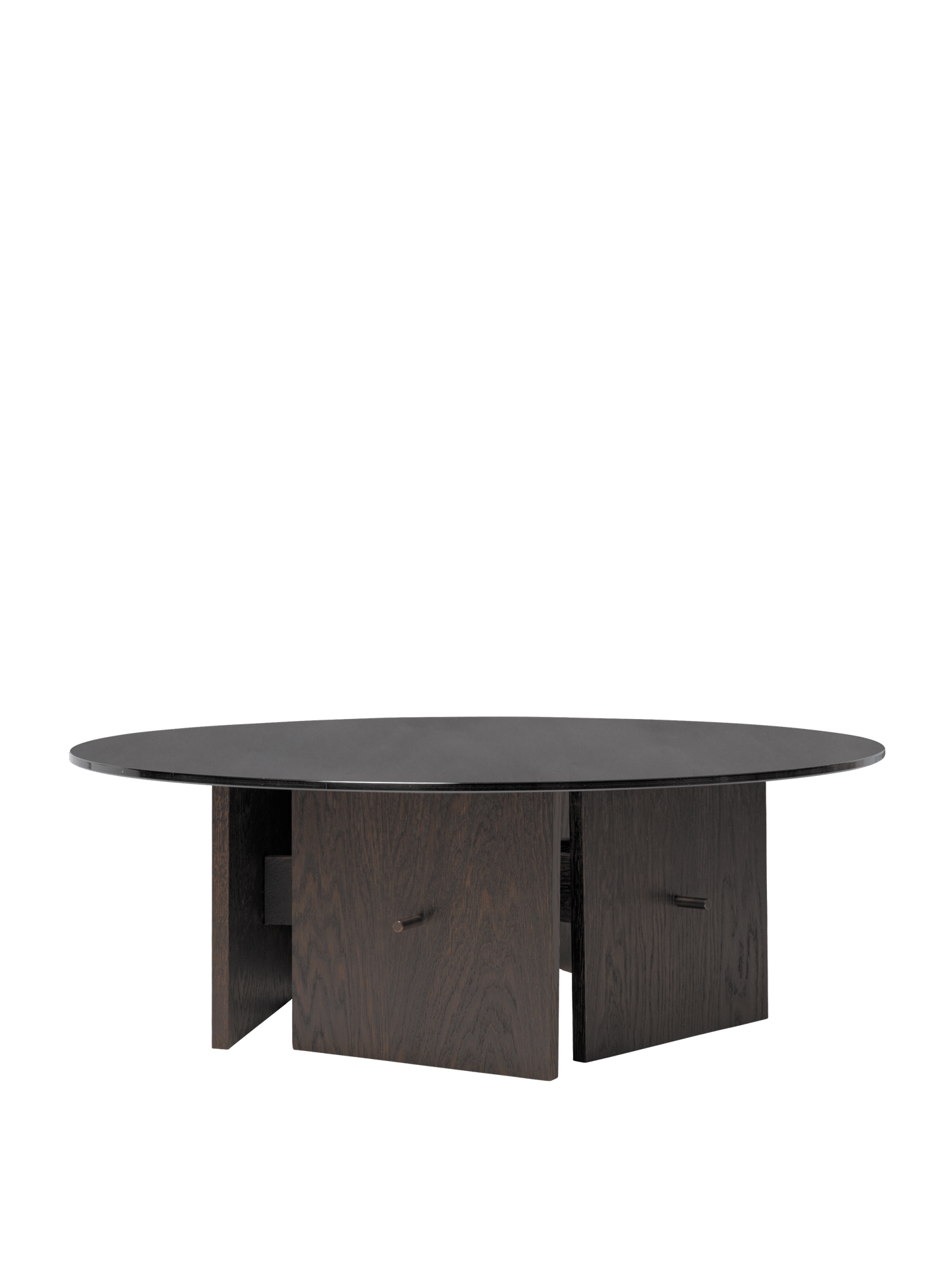 Aukko Coffee Table - Tinted Glass/Dark Stained Oak