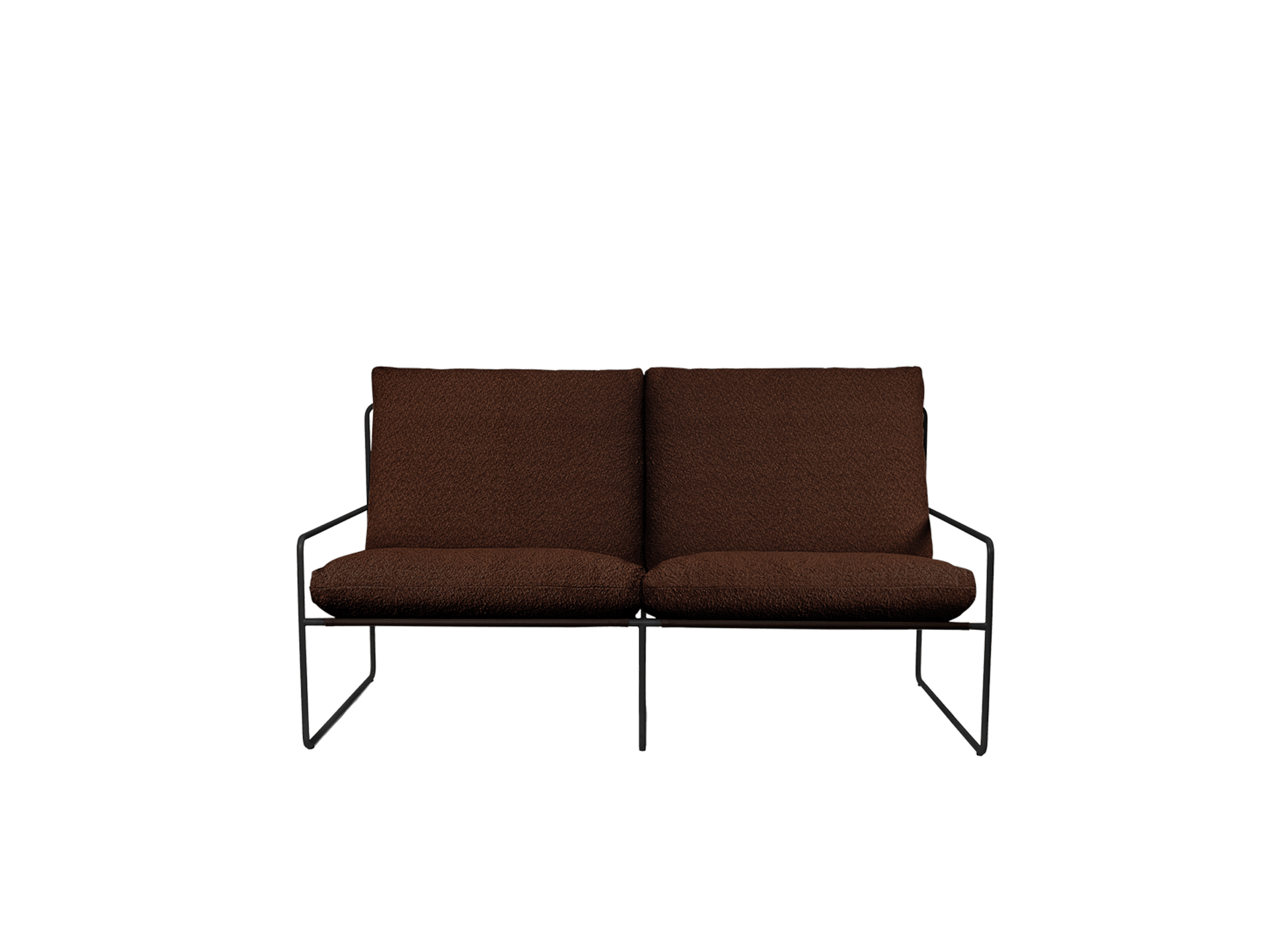 Desert 2-seater - Black - Pure Bouclé - Chestnut