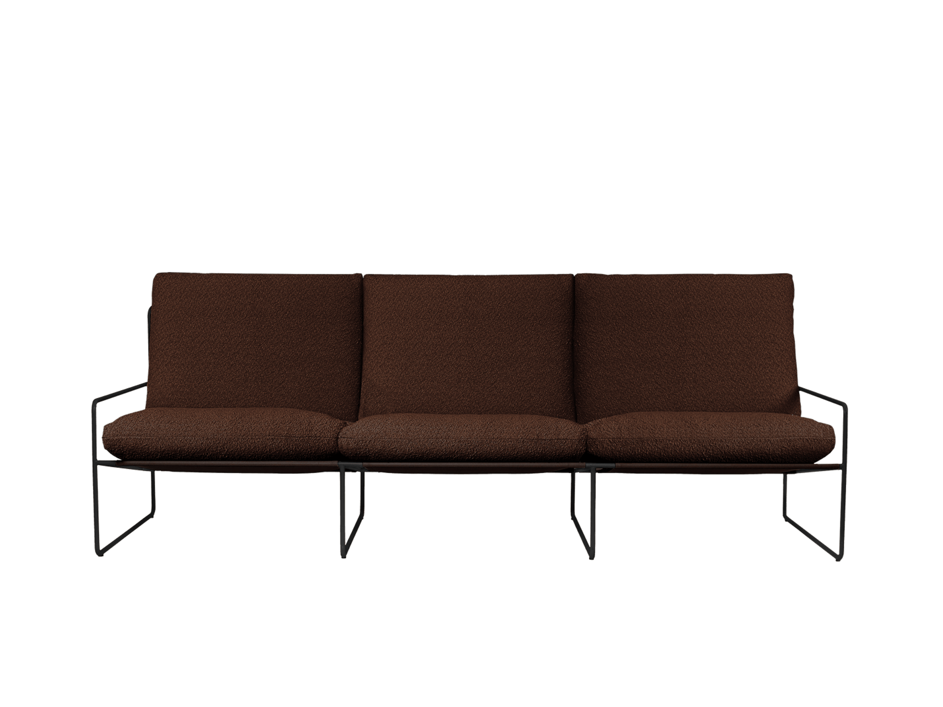 Desert 3-seater - Black - Pure Bouclé - Chestnut