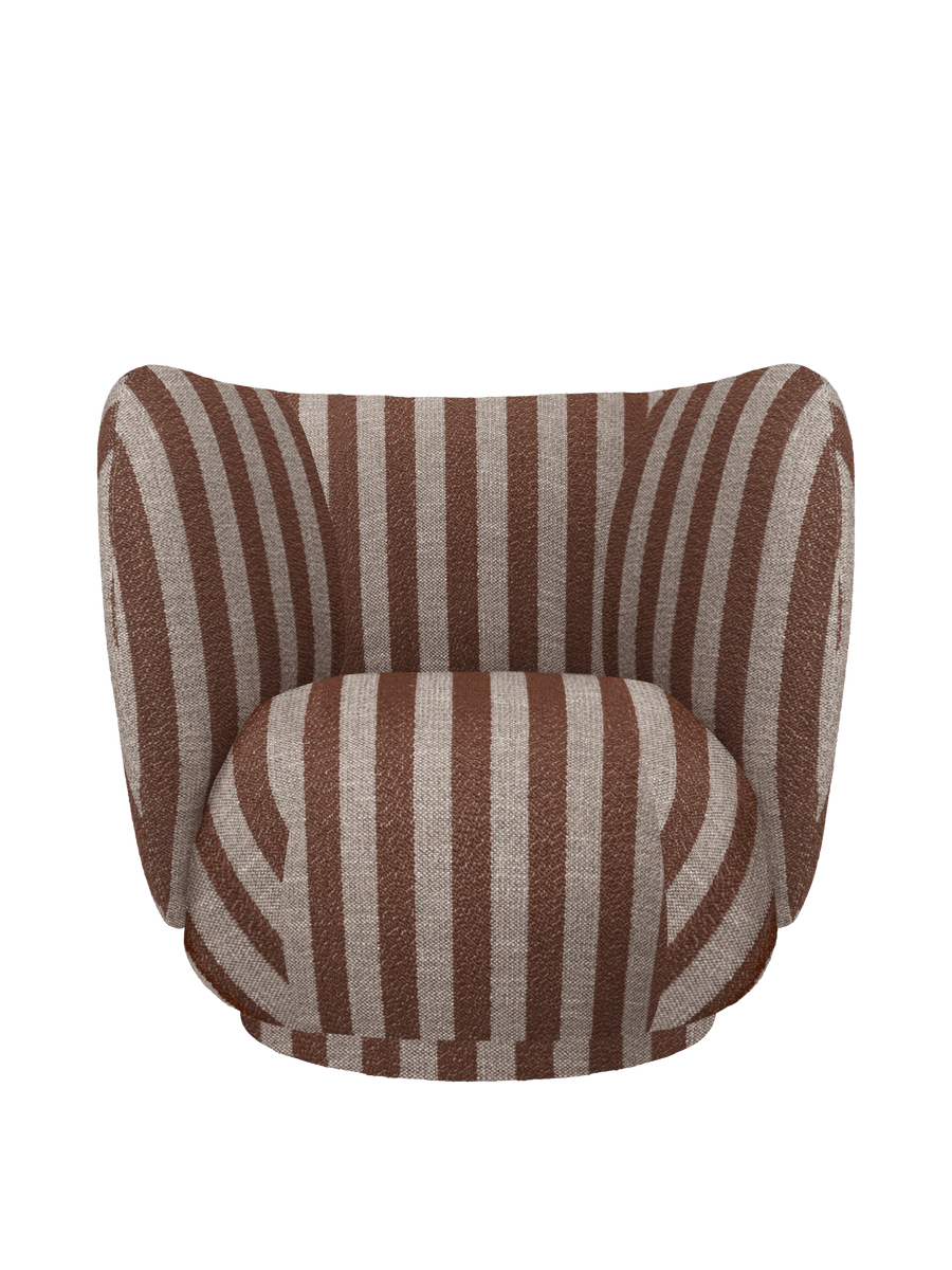 Rico Lounge Chair with Swivel base - Louisiana - Sand/Brown – Ferm Living