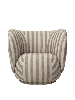 Rico Swivel Lounge Chair en Louisiana arena/blanco roto con rayas verticales
