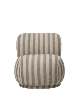 Rico Piccolo Swivel Lounge Chair in Louisiana zand/gebroken wit gestreept