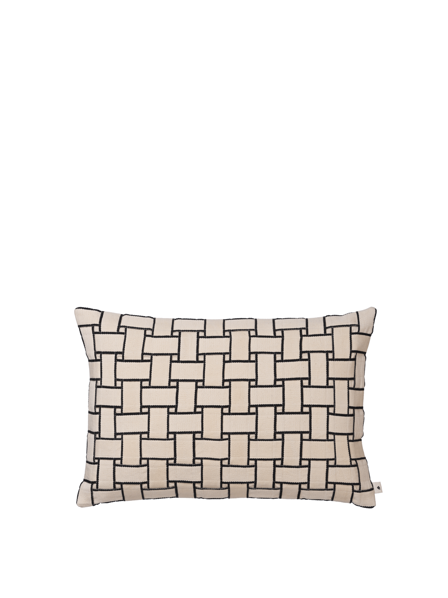 Lattice Cushion Cover - Rectangular - Off-White/Black