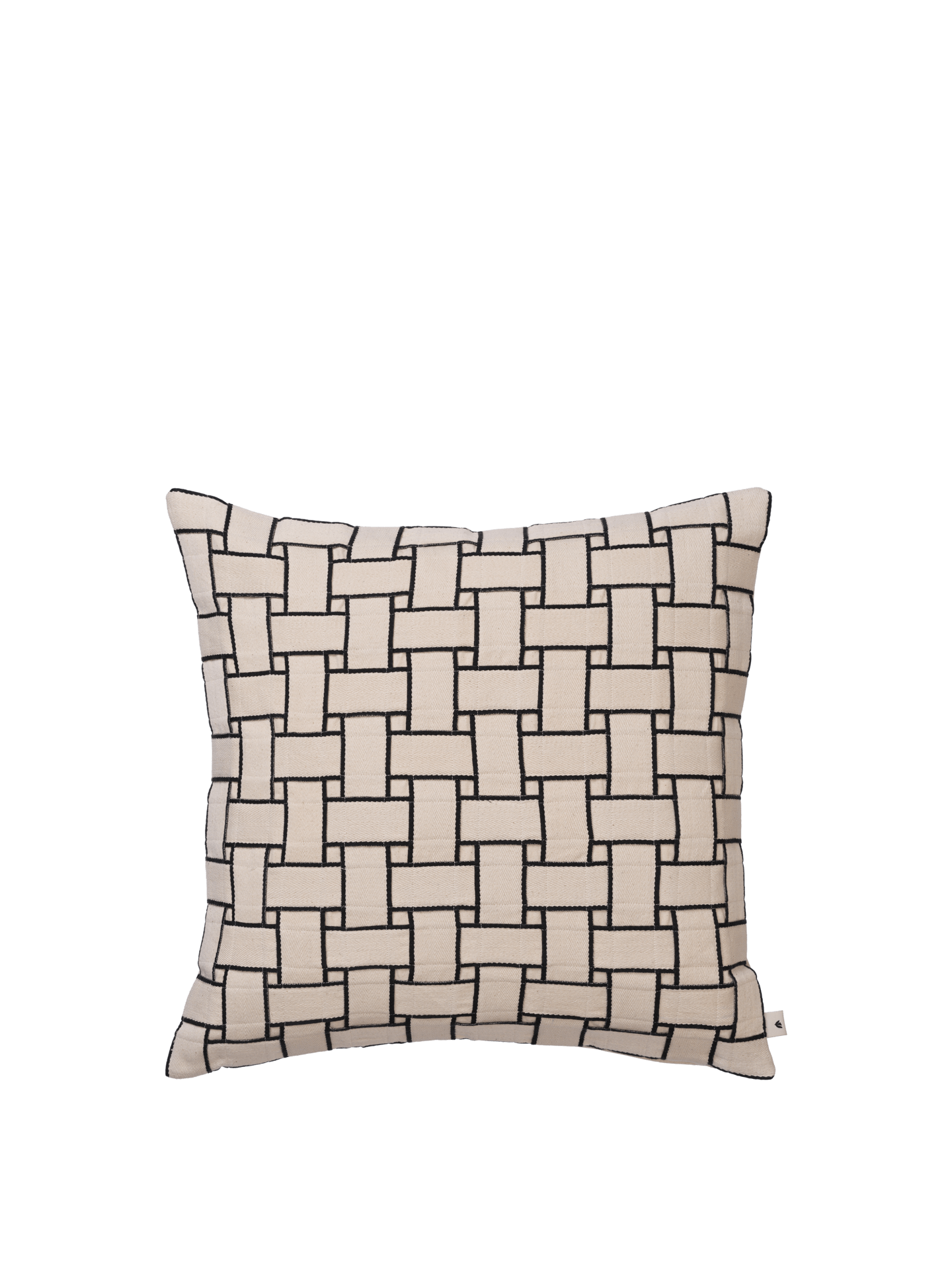 Lattice Cushion Cover - Off-White/Black