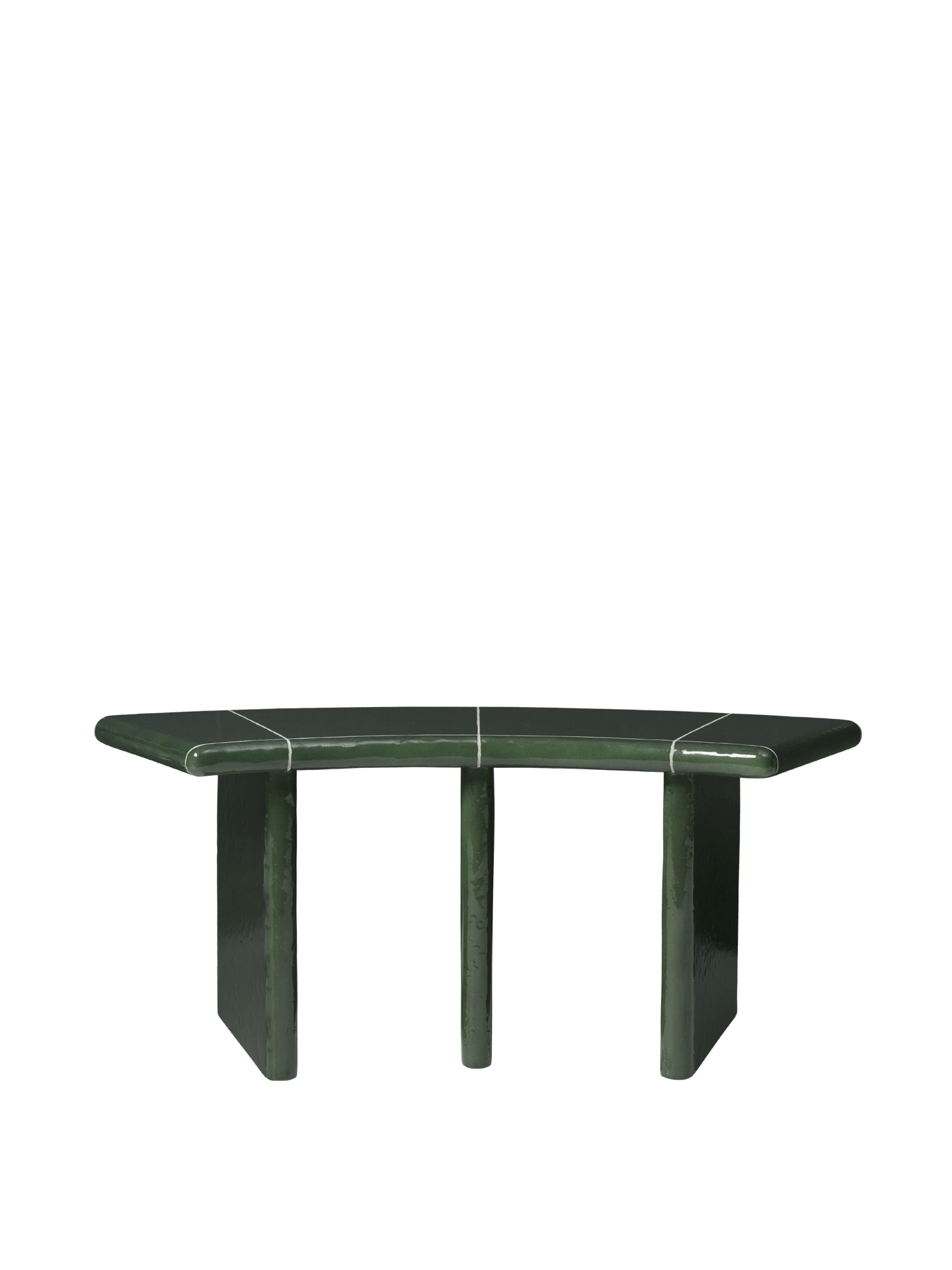 Deya Curved Bench - 110 - Dark Green