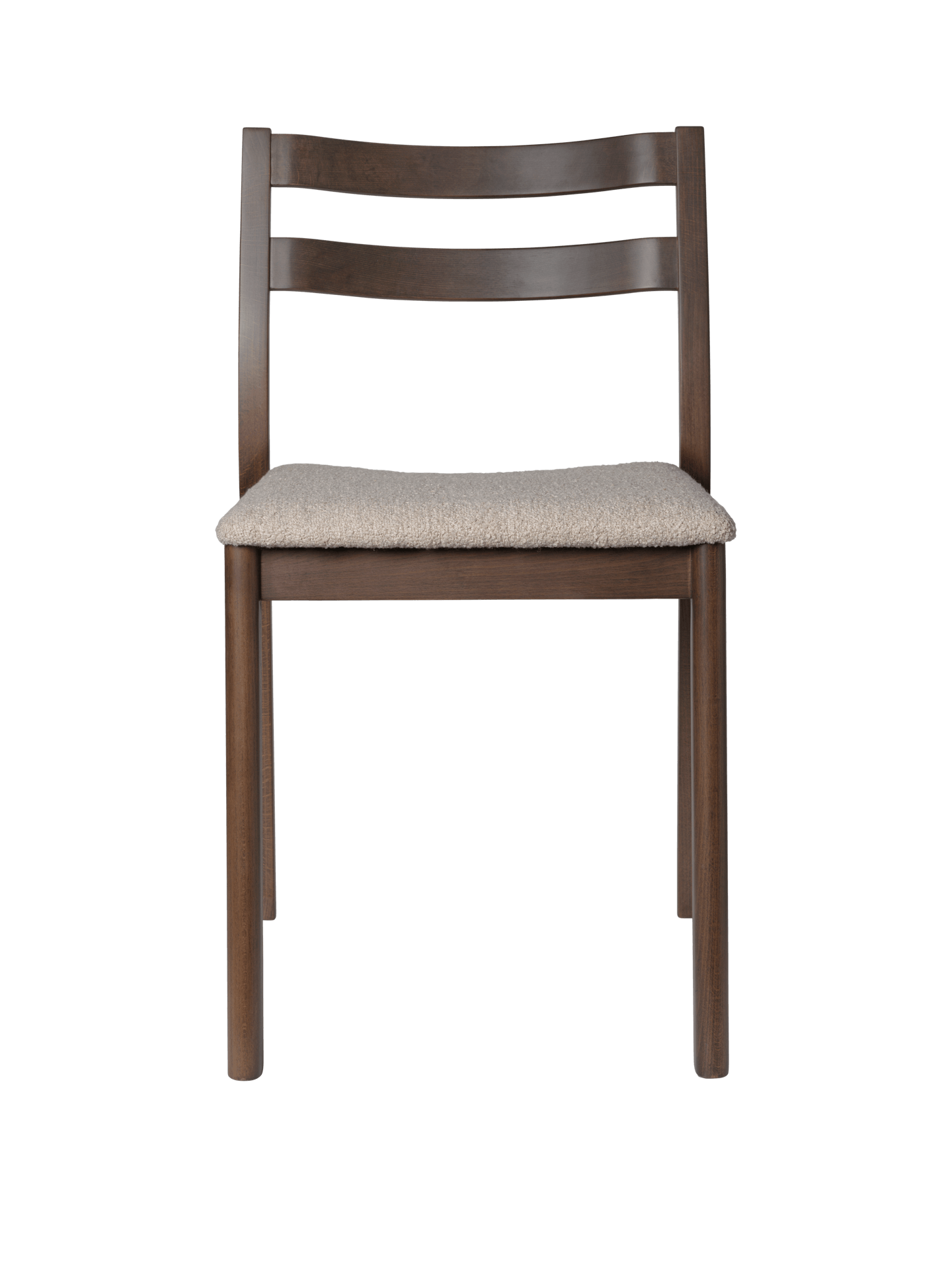Boda Dining Chair - Upholstered Seat - Soft Bouclé - Dark Stained Beech/Natural