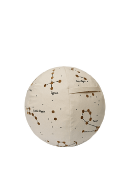 Constellation Pouf in ongekleurd met geborduurde sterrenbeelden en draagriem