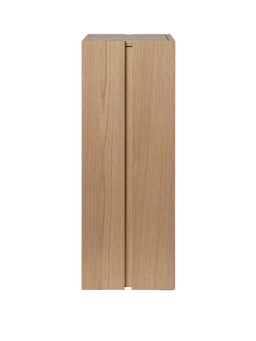 Parcel Pedestal in natural oak, tall rectangular column with centre seam