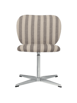 Rico Swivel Chair in Louisiana zand/gebroken wit gestreept op een vierster draaivoet