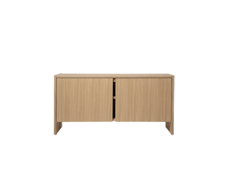 Parcel Hallway Cabinet, laag, in naturel eiken met twee gesloten draaideuren
