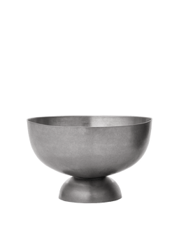 Tumbled Champagne Cooler van roestvrij staal, ronde schaal op een voetstuk