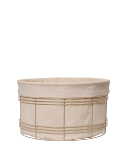 Fio Basket laag in kasjmier met binnenzak van canvas in naturel