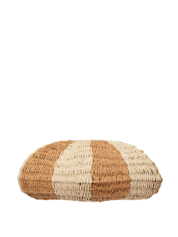 Rivan Lampshade en naturel/blanc cassé, papier tressé à rayures verticales
