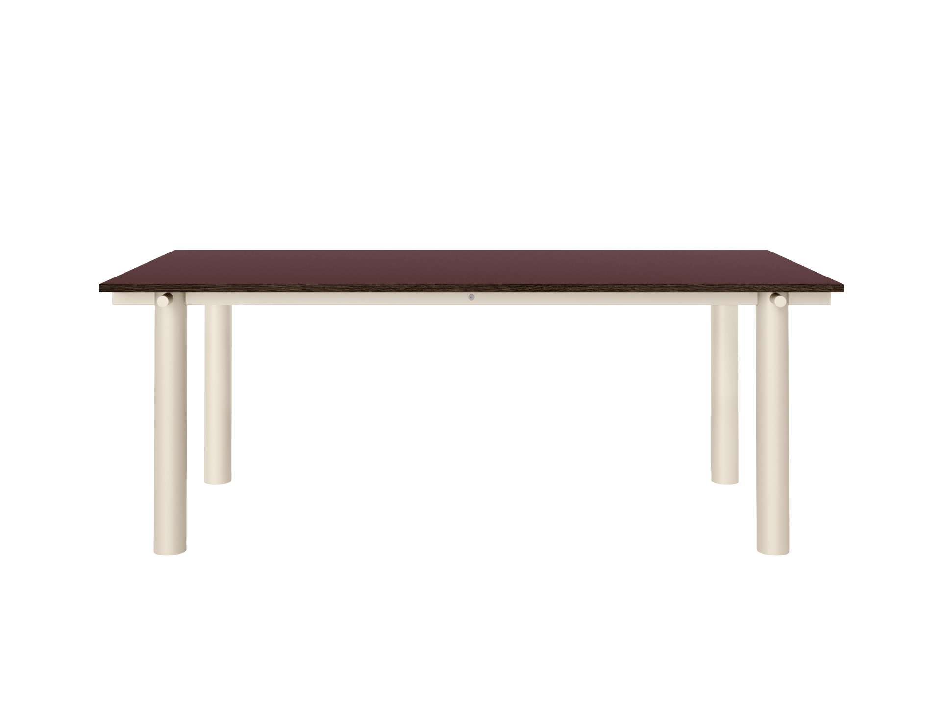 Atura Dining Table - Light Cashmere/Burgundy Linoleum