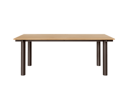 Atura Dining Table en chocolate oscuro con tablero de chapa de roble natural