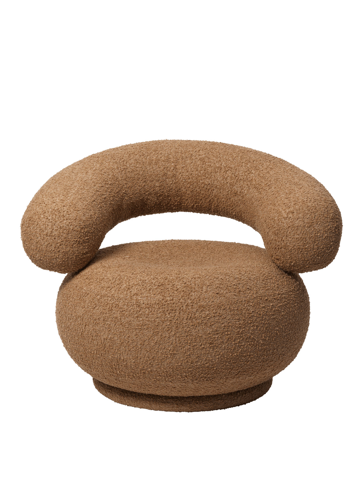 Orbo Lounge Chair - Swivel - Raw Bouclé - Tan