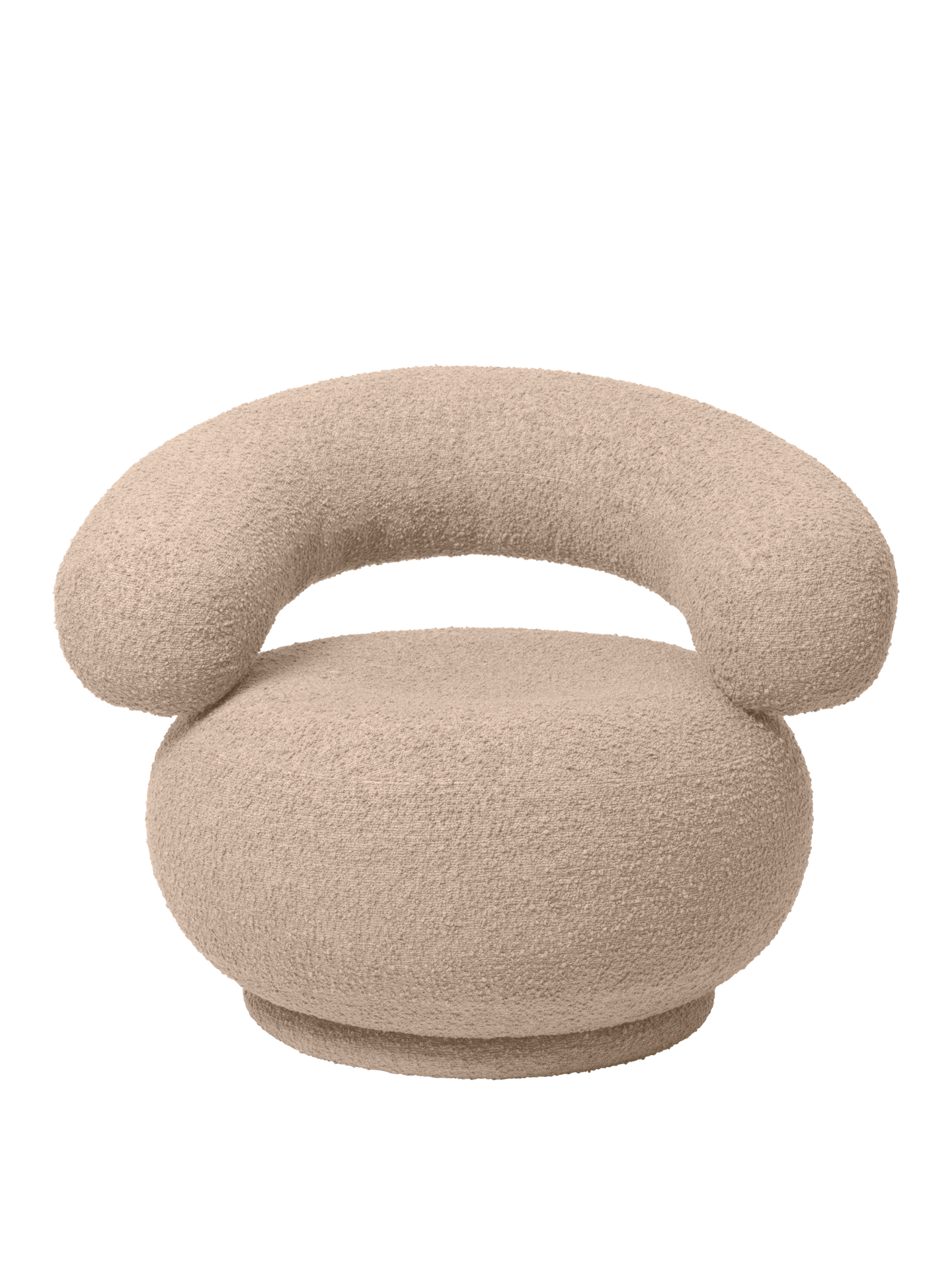 Orbo Lounge Chair - Swivel - Raw Bouclé - Natural