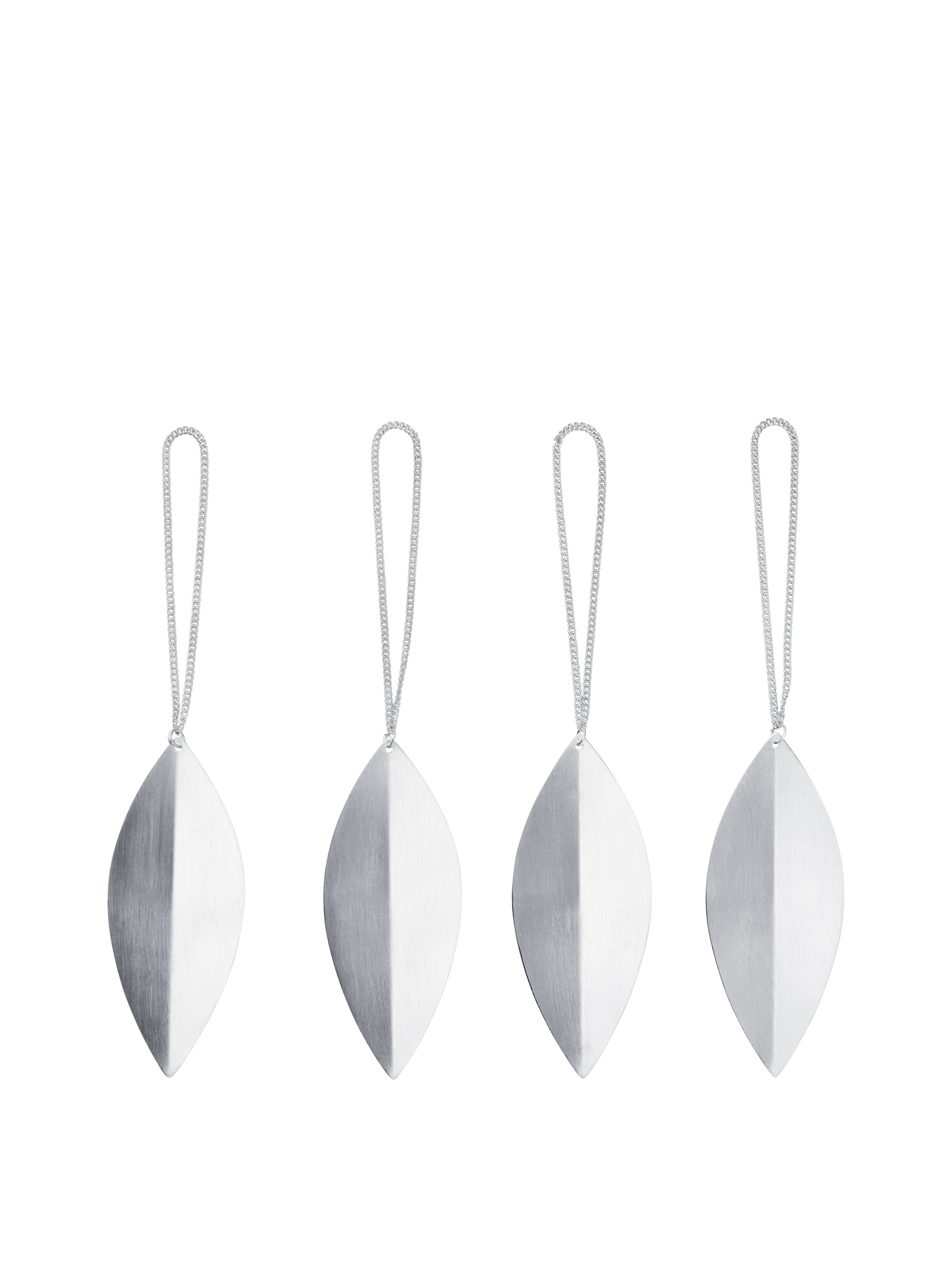 Leaf Ornaments - Set of 4 - Silver