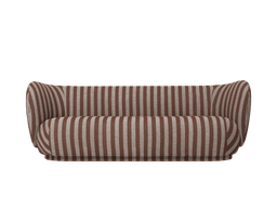Rico Sofa 3-seater en Louisiana de rayas arena/chocolate