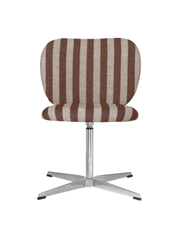 Rico Swivel Chair in Louisiana Sand/Schokoladenbraun gestreift auf einem Viersternfuß