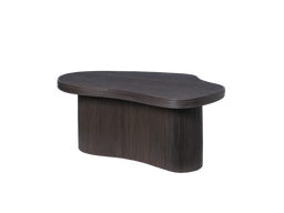 Isola Coffee Table in dark stained, curved organic top with ribbed base