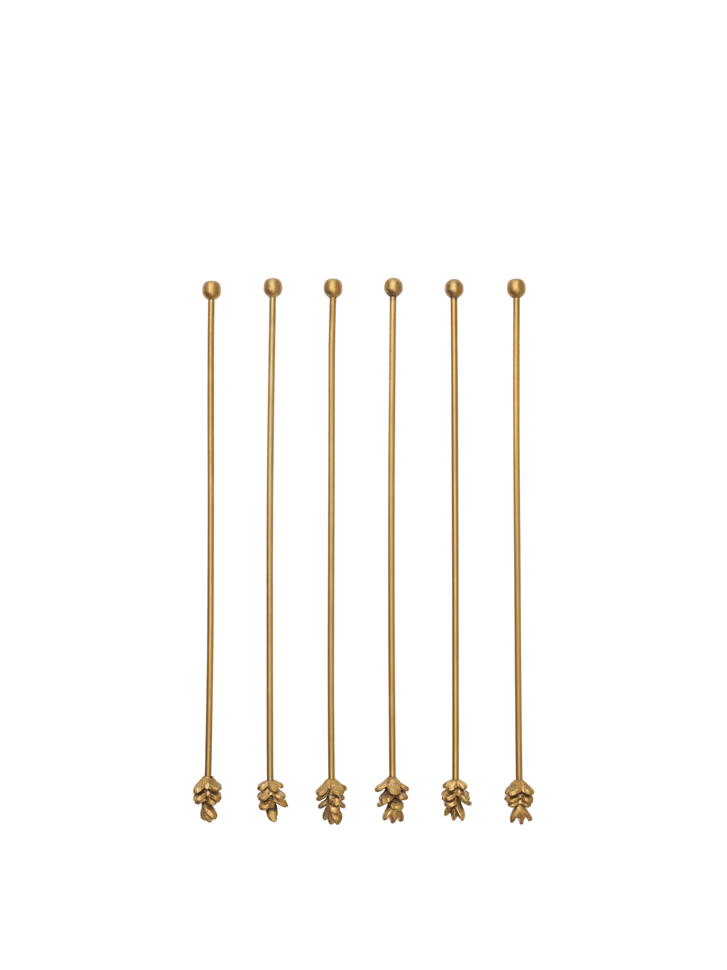 Forest Stir Sticks - Long - Set of 6 - Brass