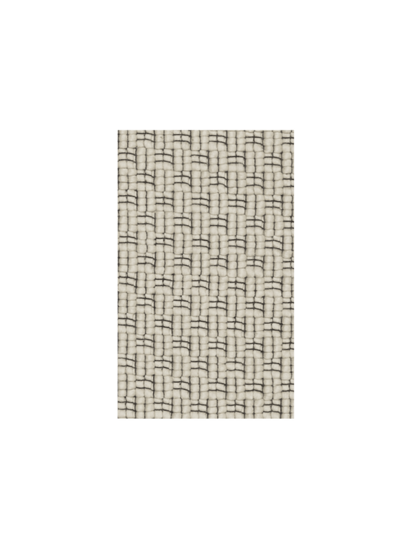 Udo rug sample in off-white/black with chunky basketweave texture