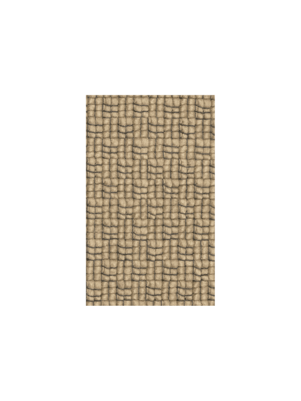 Udo rug sample in tan/black with looped basketweave texture
