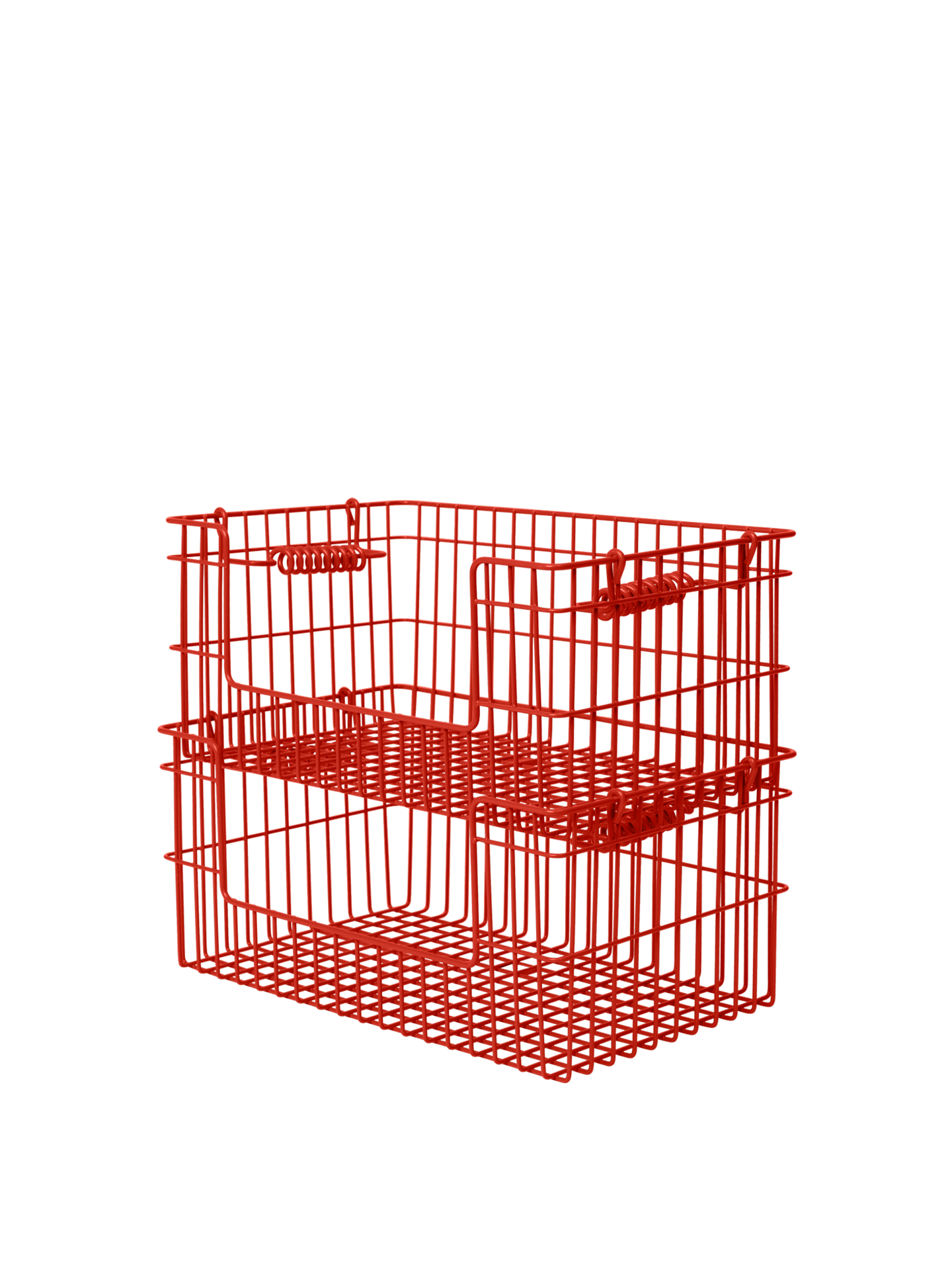 Cala Open Stackable Basket - Set of 2 - Poppy Red