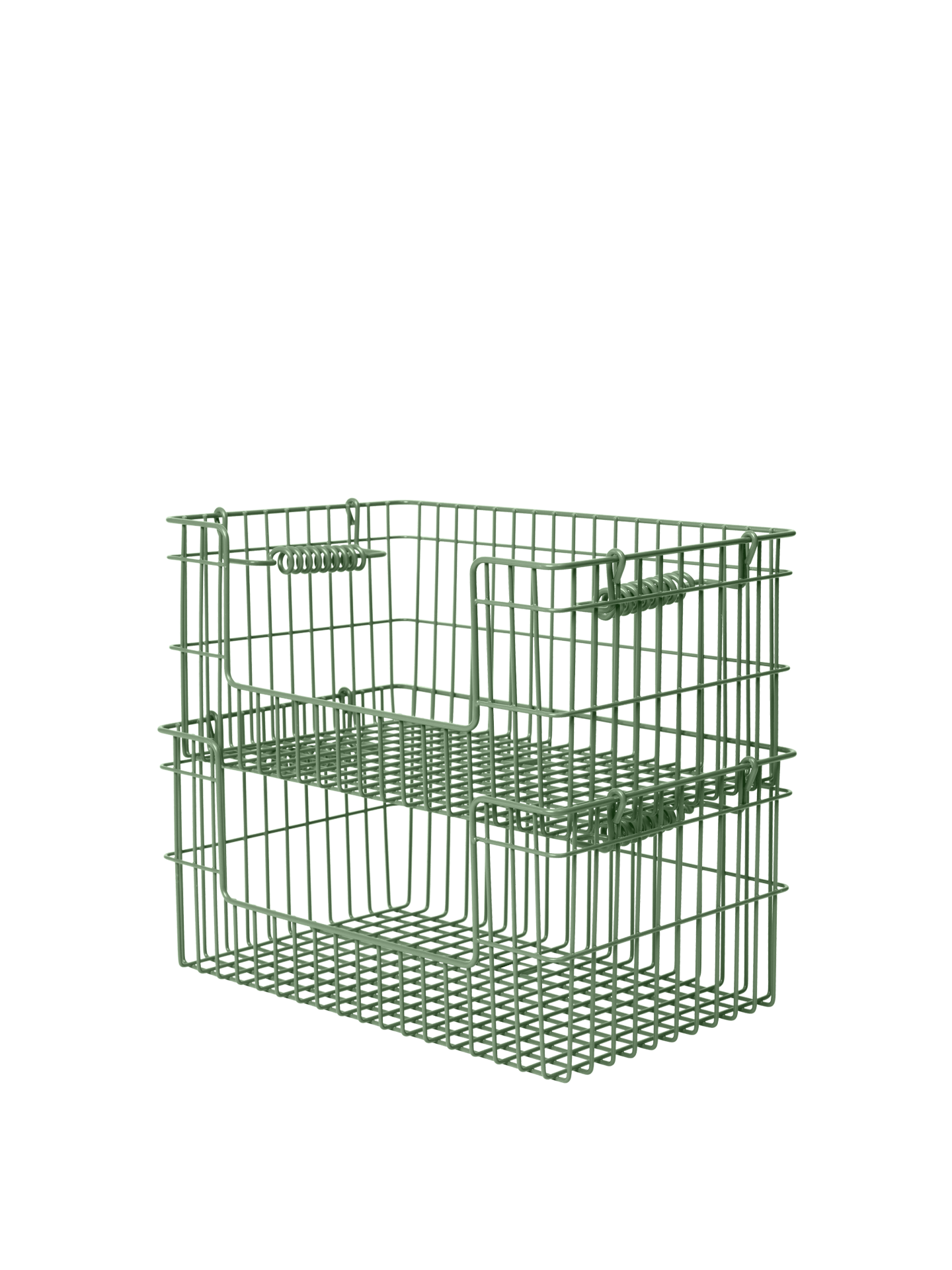 Cala Open Stackable Basket - Set of 2 - Verdant Green